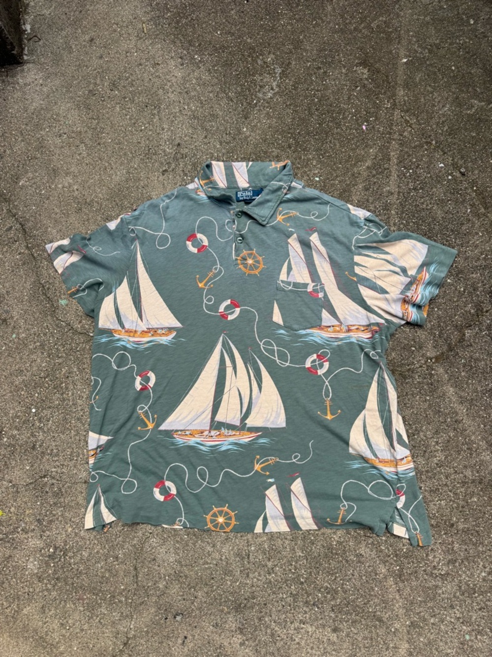 Polo Ralph Lauren Nautical Sailboat Print Shirt XXL
